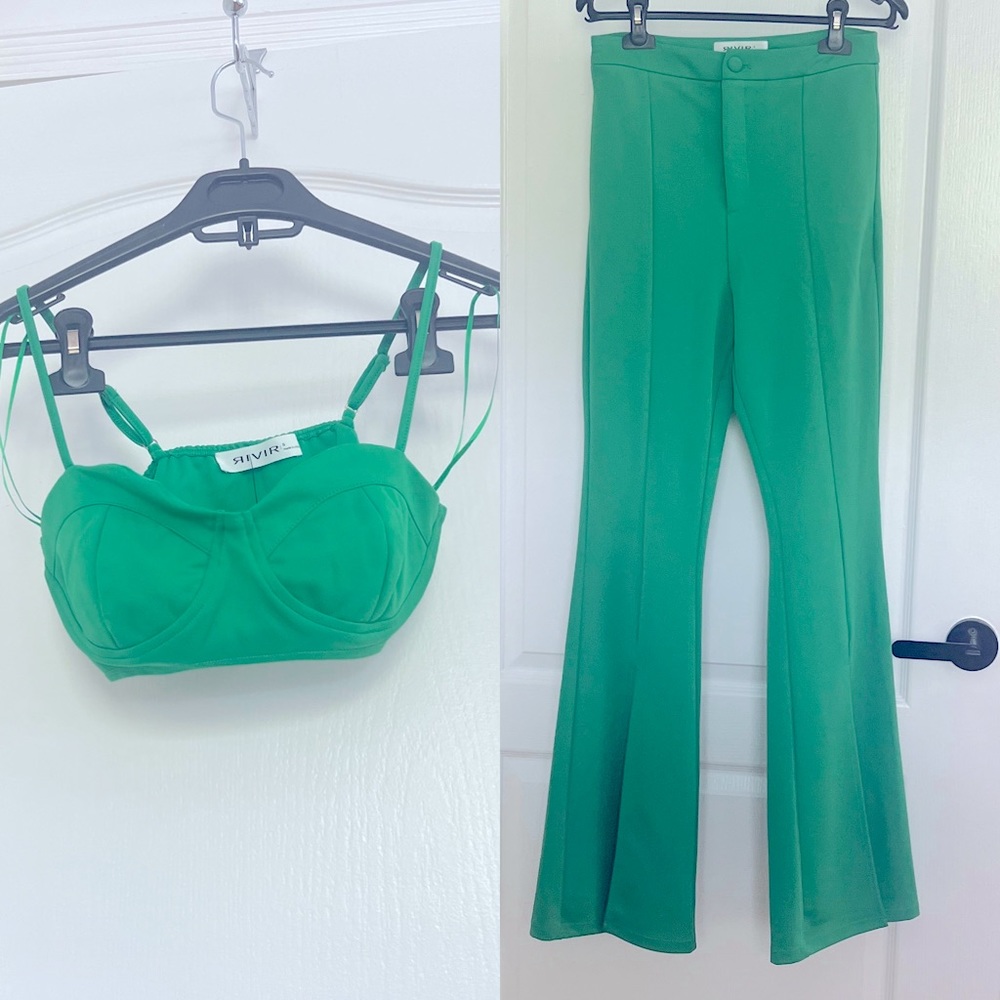 Green Bralette & Pants Set